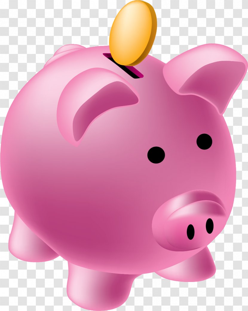Domestic Pig Three-dimensional Space Computer File - Drawing - Pink Piggy Bank Transparent PNG