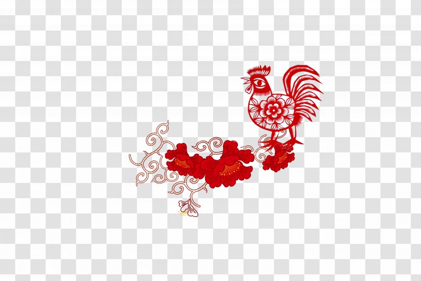 Chicken Papercutting - Silhouette - Paper-cut Cock Transparent PNG