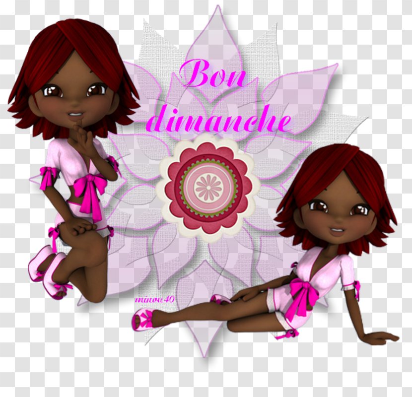 Pink M Cartoon Doll Character Transparent PNG