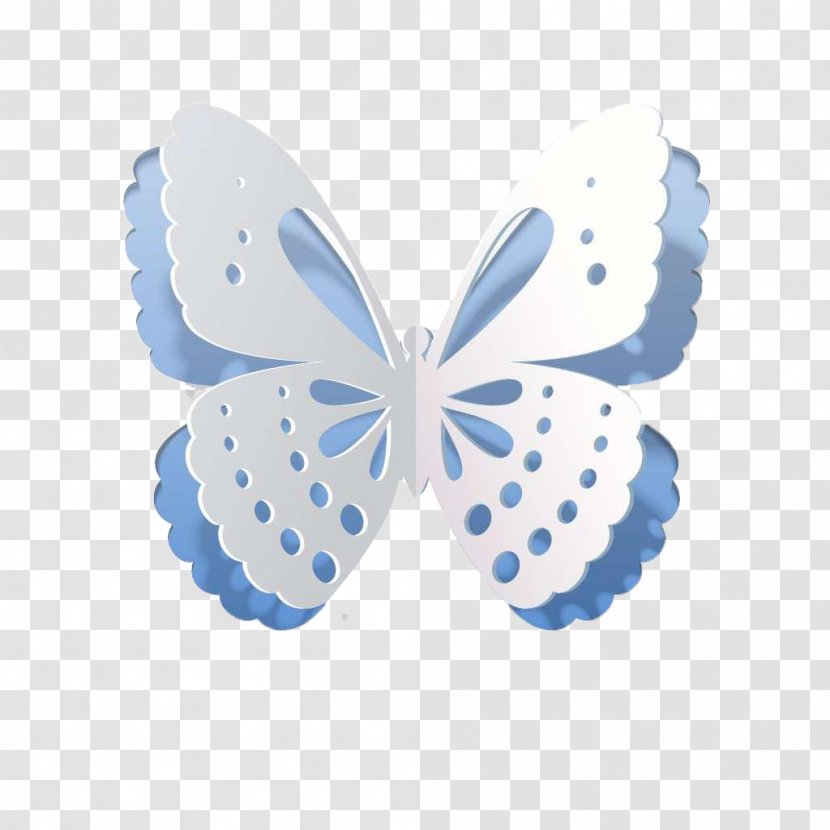 Butterfly Fairy - Blue - White Pattern Transparent PNG