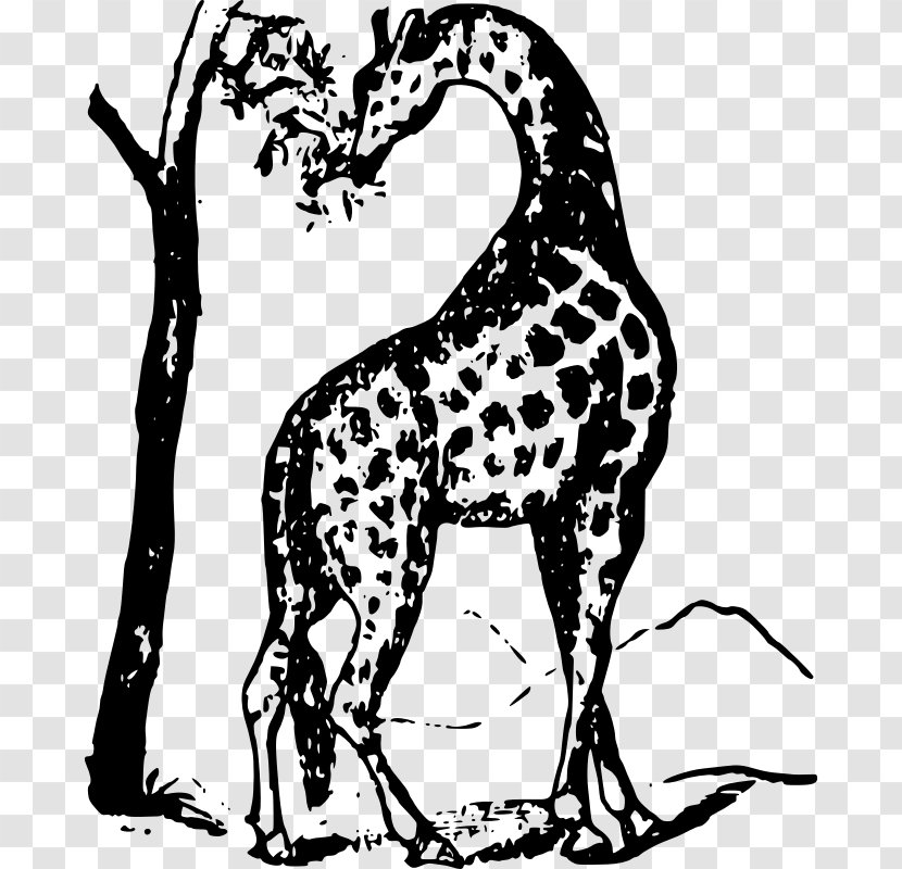 Giraffe Dog Black And White Clip Art Transparent PNG