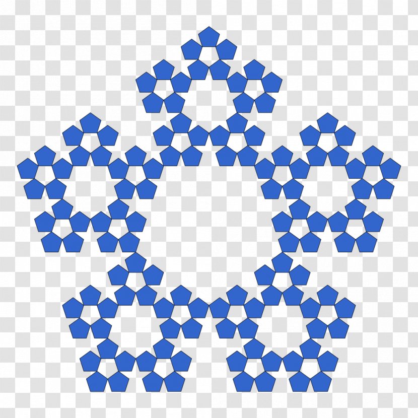 Sierpinski Triangle Fractal Pentagon Carpet - Sacred Geometry - Blue Polygon Transparent PNG