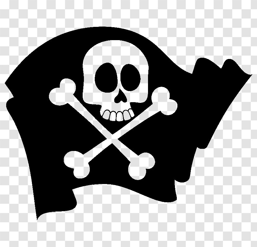 Skull And Crossbones Piracy Calavera Jolly Roger Bones - Headgear Transparent PNG