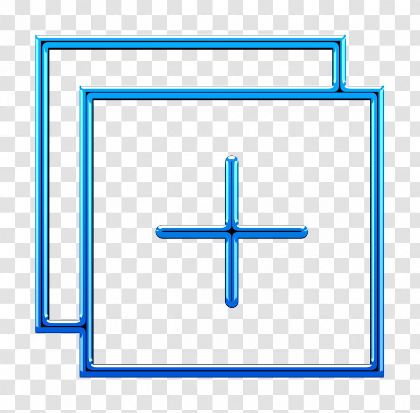 Essential Set Icon Add - Electric Blue - Symbol Rectangle Transparent PNG