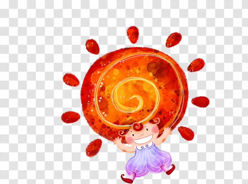 Download - Orange - Cute Cartoon Sun Transparent PNG