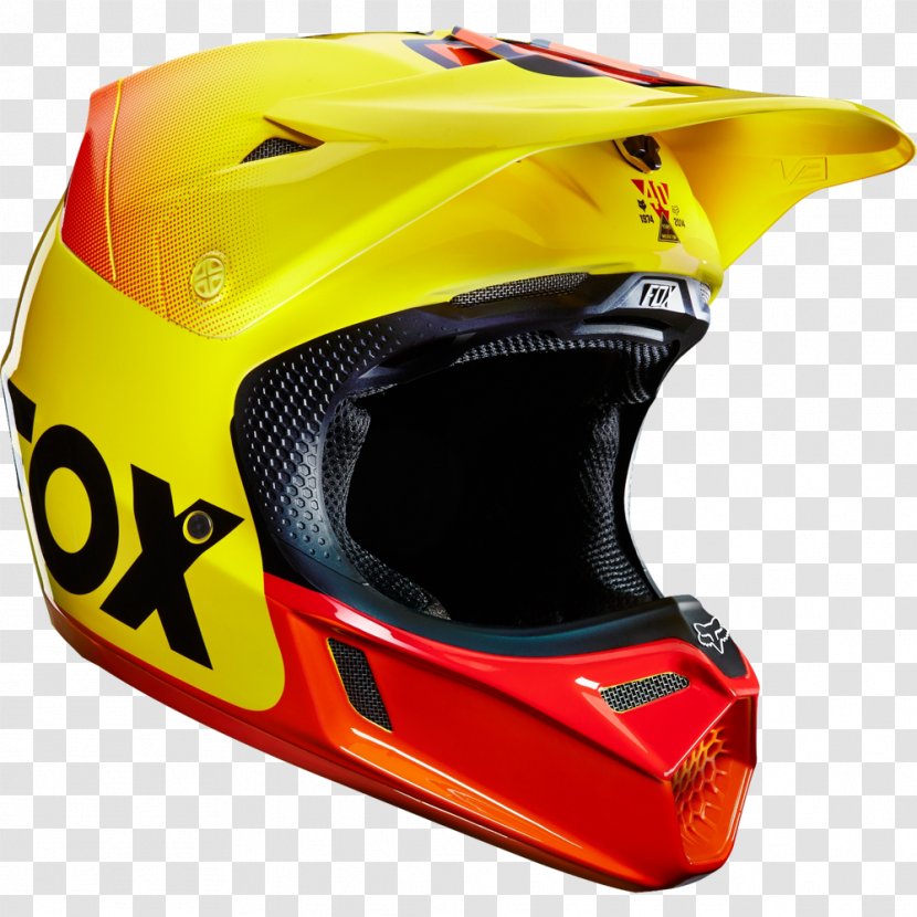 Motorcycle Helmets Fox Racing Motocross - Bicycles Equipment And Supplies - Bicycle Transparent PNG