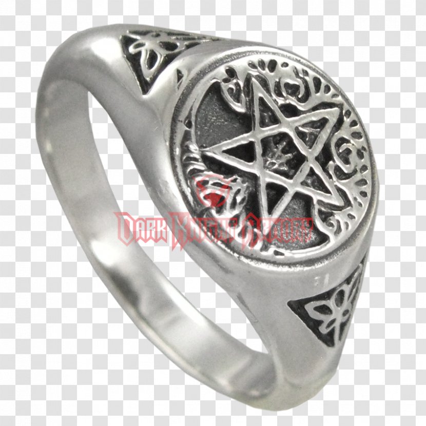 Ring Silver Pentagram Body Jewellery - Pentagramm Transparent PNG