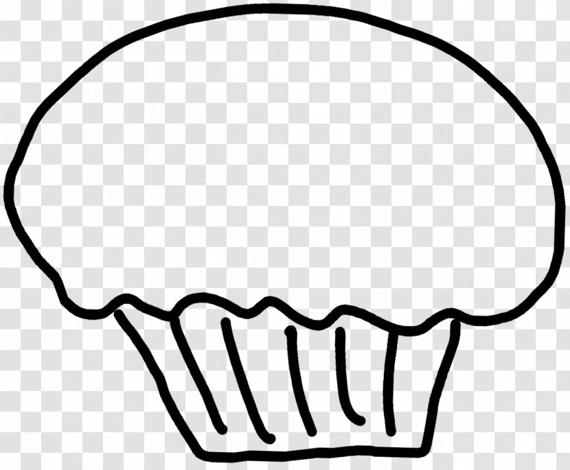 Cupcake Black And White Clip Art - Line Drawing Transparent PNG