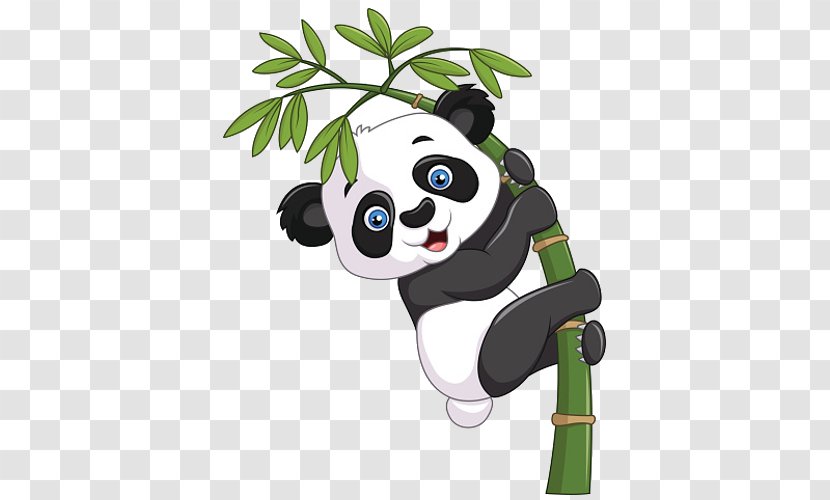 Giant Panda Vector Graphics Bamboo Illustration Clip Art - Cartoon - Bear Baby Pandas ArtCute Transparent PNG