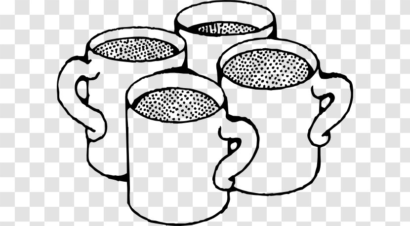 White Coffee Cup Mug Clip Art - Line - Computer Cliparts Transparent PNG