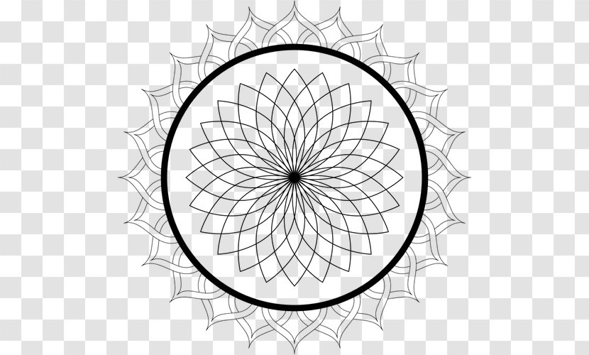 Mandala Line Art Drawing Clip - Purple Pattern Background Transparent PNG