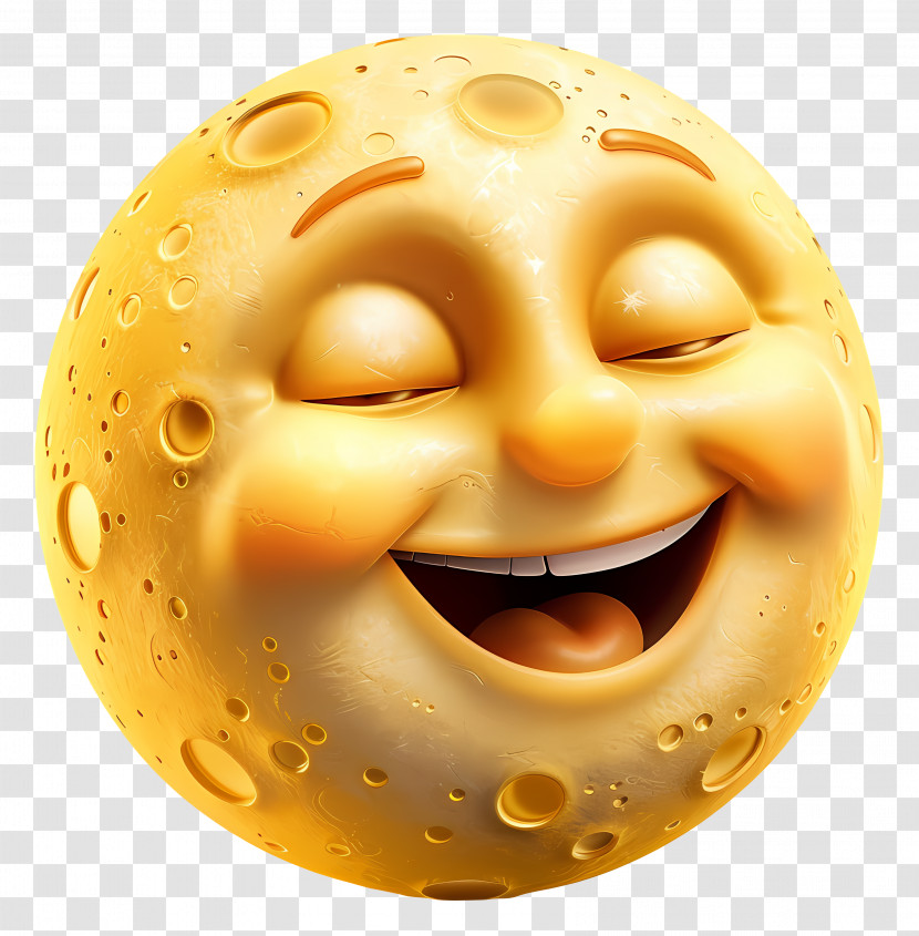 Moon - Smiling Moon Face Cartoon Illustration Transparent PNG