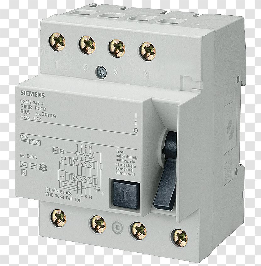 Residual-current Device Circuit Breaker Electrical Network Siemens Electric Current Transparent PNG