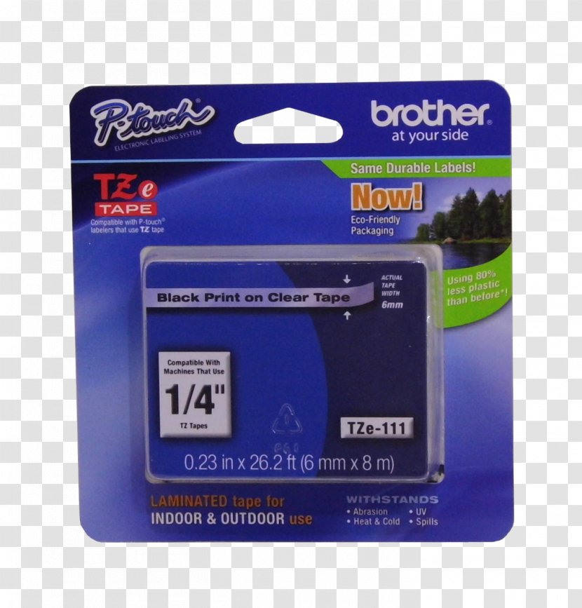 Adhesive Tape Brother TZe 335 Laminiertes Band Karten, Etiketten Und Sticker Thermal Transfer Medien Label Printer Packaging And Labeling - Hardware Transparent PNG