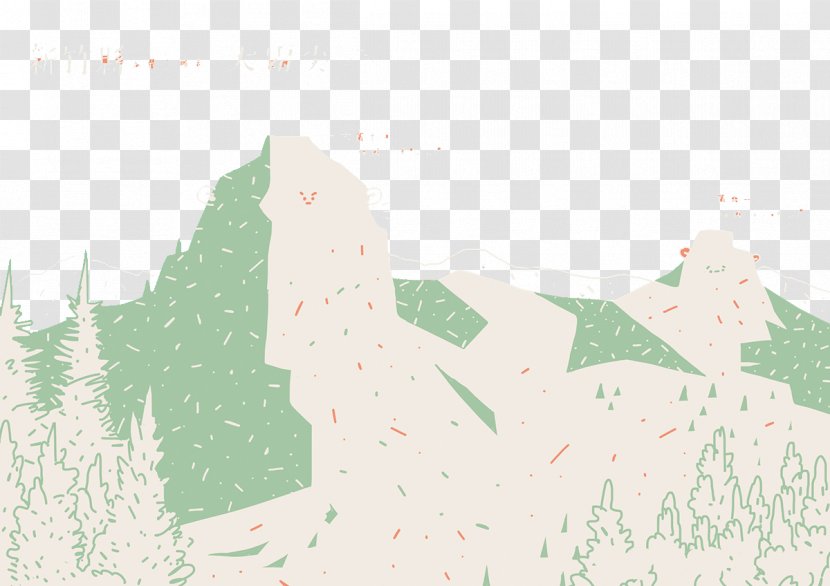 Paper Painting - Green - Color Mountains Transparent PNG