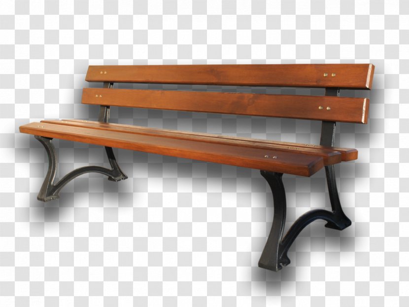 Bench Table Cast Iron Wood - Outdoor Transparent PNG
