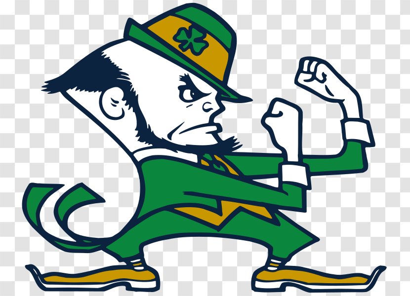 Notre Dame Fighting Irish Football Leprechaun Mascot Chief Wahoo Symbol - Artwork - Fight Transparent PNG