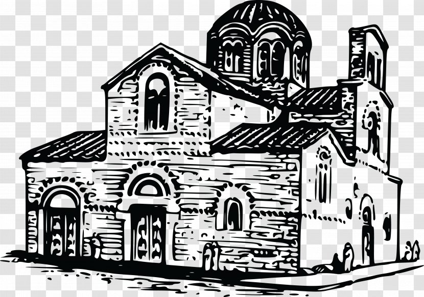 Byzantine Empire Architecture Drawing - Monochrome Photography - Design Transparent PNG