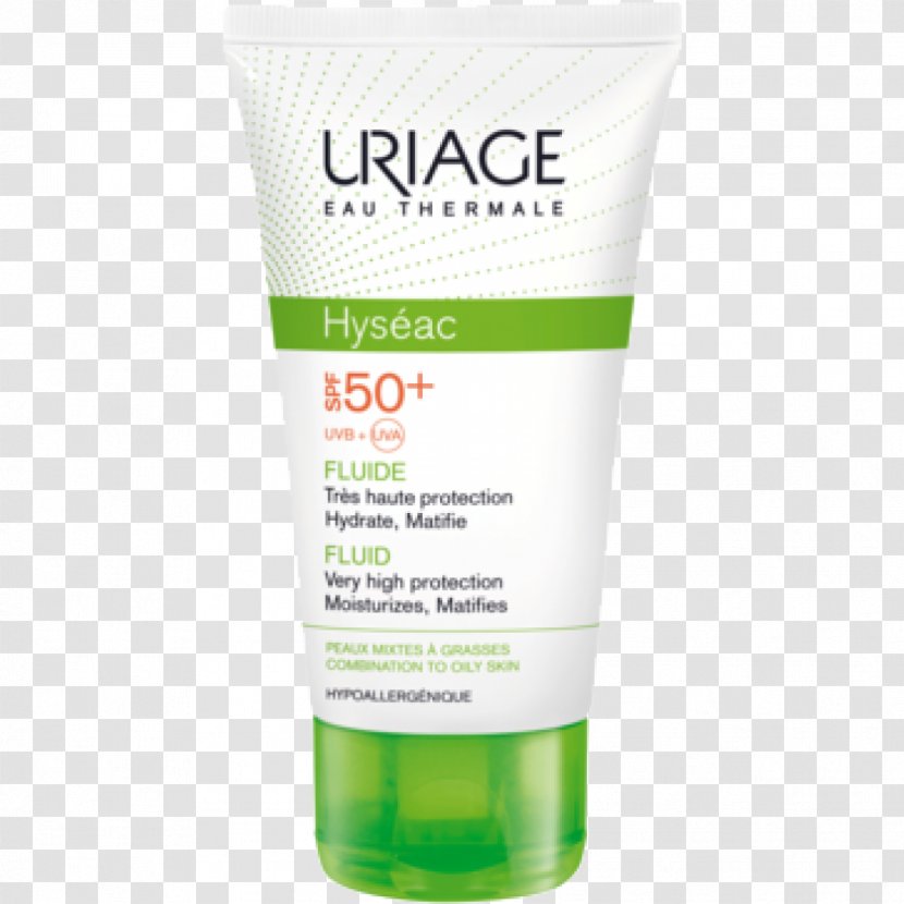 Sunscreen Uriage HYSÉAC 3-RÉGUL Hyseac Fluid SPF50 Cream Emulsion - Cocaine Texture Transparent PNG