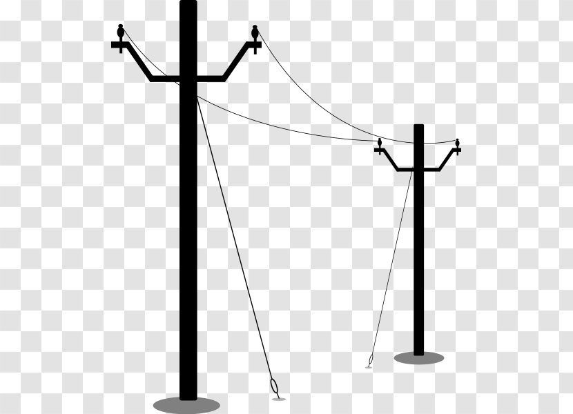 Utility Pole Electricity Overhead Power Line Clip Art - Electrical Cliparts Transparent PNG