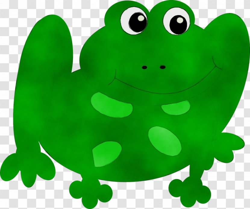 Green Clip Art Cartoon True Frog - Watercolor - Toad Leaf Transparent PNG