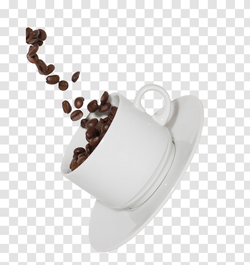 Coffee Cup Tea Cafe Chocolate Milk - Floating Beans Transparent PNG