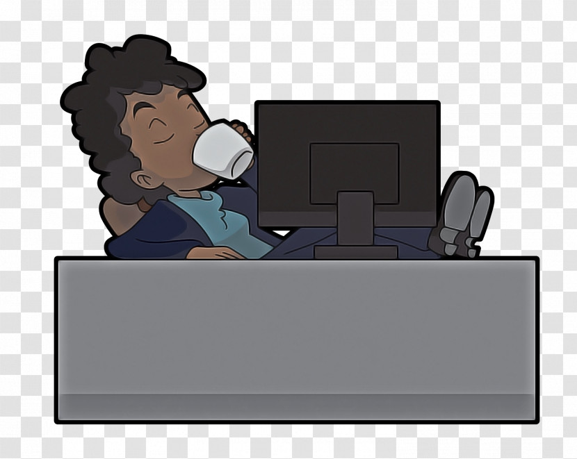 Cartoon Computer Monitor Accessory Animation Furniture Desk Transparent PNG