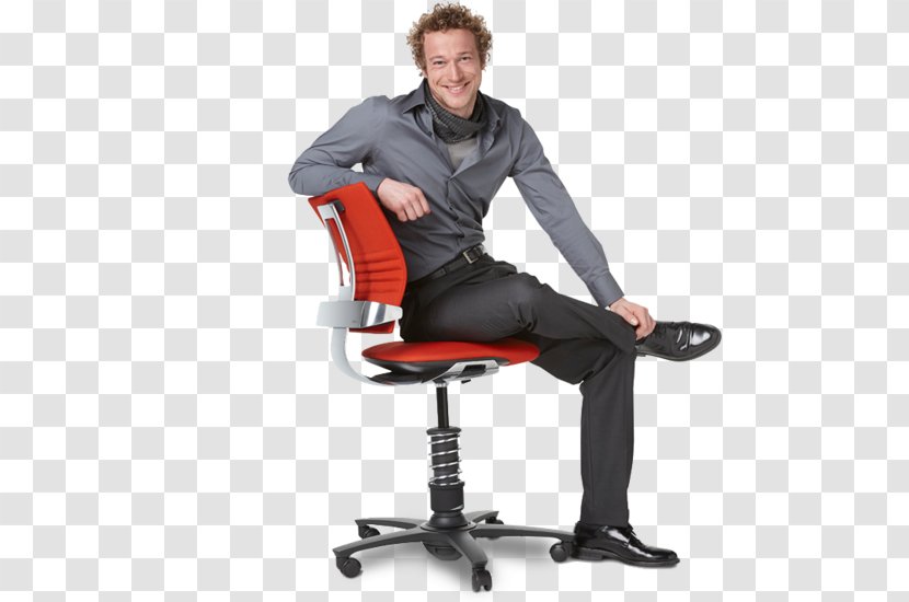 Office & Desk Chairs Sitting - Swivel Chair - Man Transparent PNG