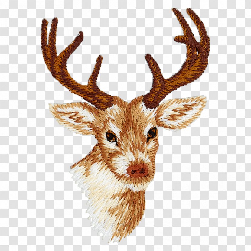 Deer Embroidered Patch Embroidery Textile Iron-on Transparent PNG