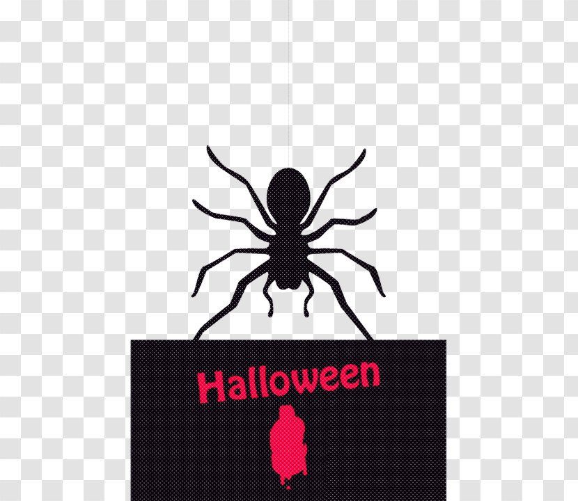 Spider Black Logo Text Arachnid Transparent PNG