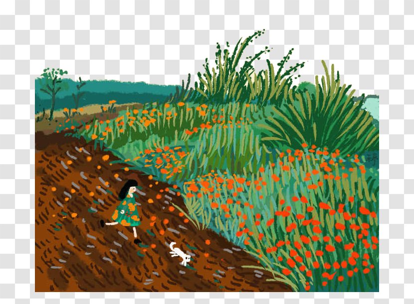 Cartoon Animation Drawing - Landscape - Wild Grass Transparent PNG