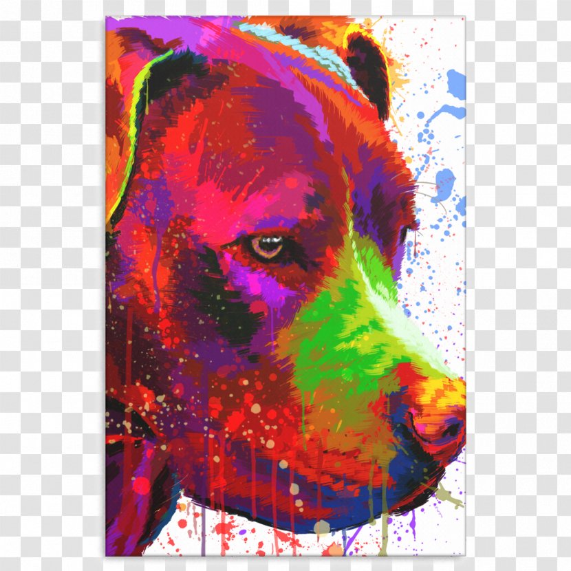Dog Acrylic Paint Modern Art Painting - Rectangle - Alaskan Klee Kai Transparent PNG