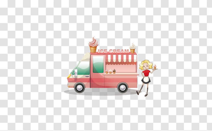 Ice Cream Hamburger Fast Food Cartoon - Tree - Car Transparent PNG