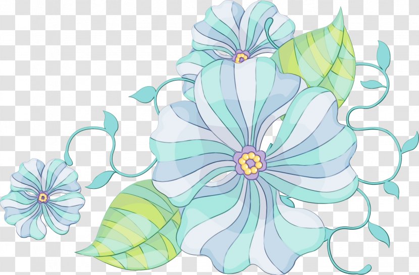 Aqua Clip Art Turquoise Plant Hawaiian Hibiscus - Petal Flower Transparent PNG