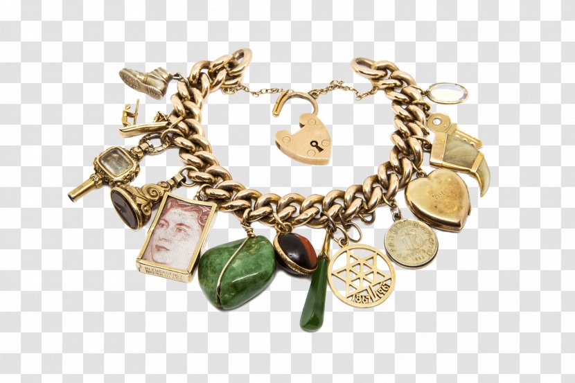 Charm Bracelet Necklace Locket Bangle - Gold Transparent PNG