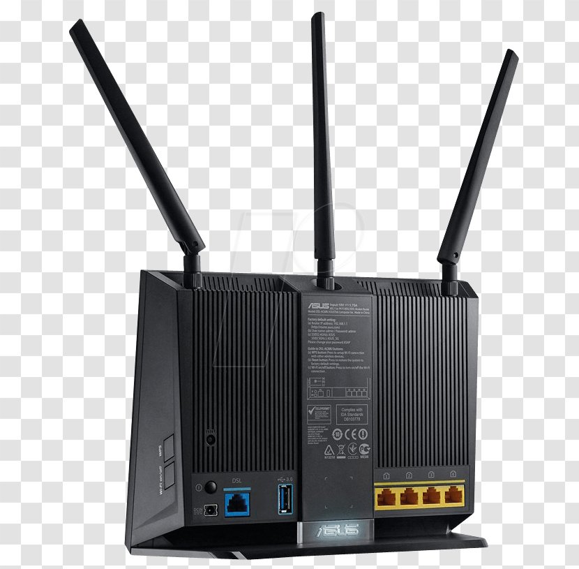 DSL Modem ASUS DSL-AC68U Router Digital Subscriber Line RT-AC68U - Technology - Dsl Transparent PNG