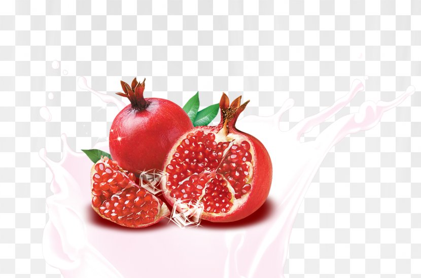 Pomegranate Juice Milk Strawberry - Berry Transparent PNG