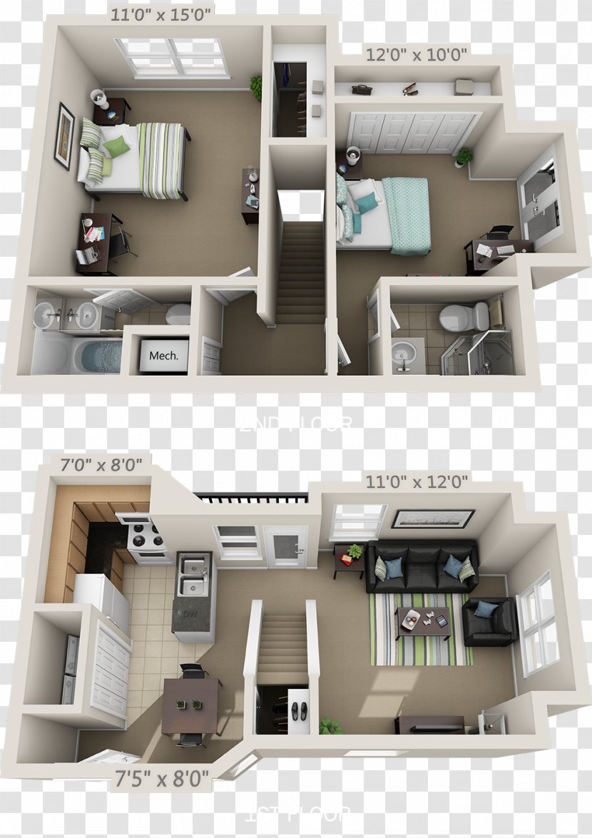 Floor Plan House College Park Apartments Bedroom - Lease Transparent PNG