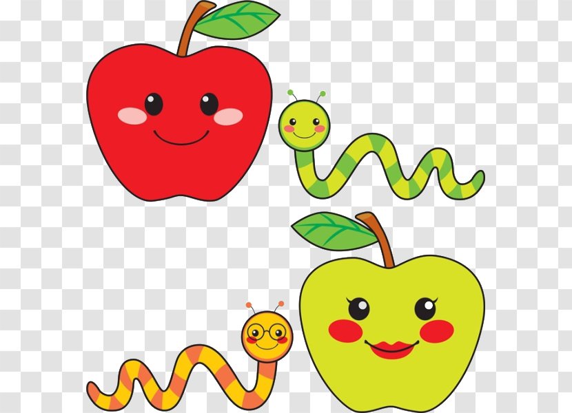 Caramel Apple Worm Drawing Illustration - Cartoon Bugs Transparent PNG