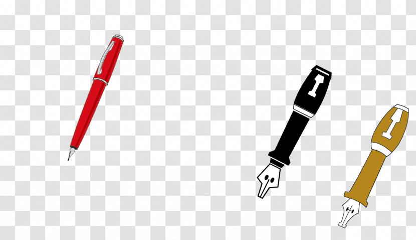 Fountain Pen Stationery - Red - Vector Transparent PNG