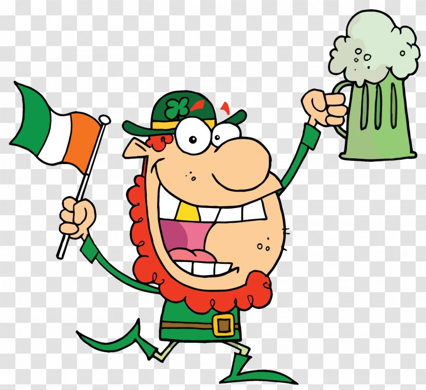 Beer Leprechaun Saint Patrick's Day Clip Art - Flag Of Ireland - Irish Transparent PNG