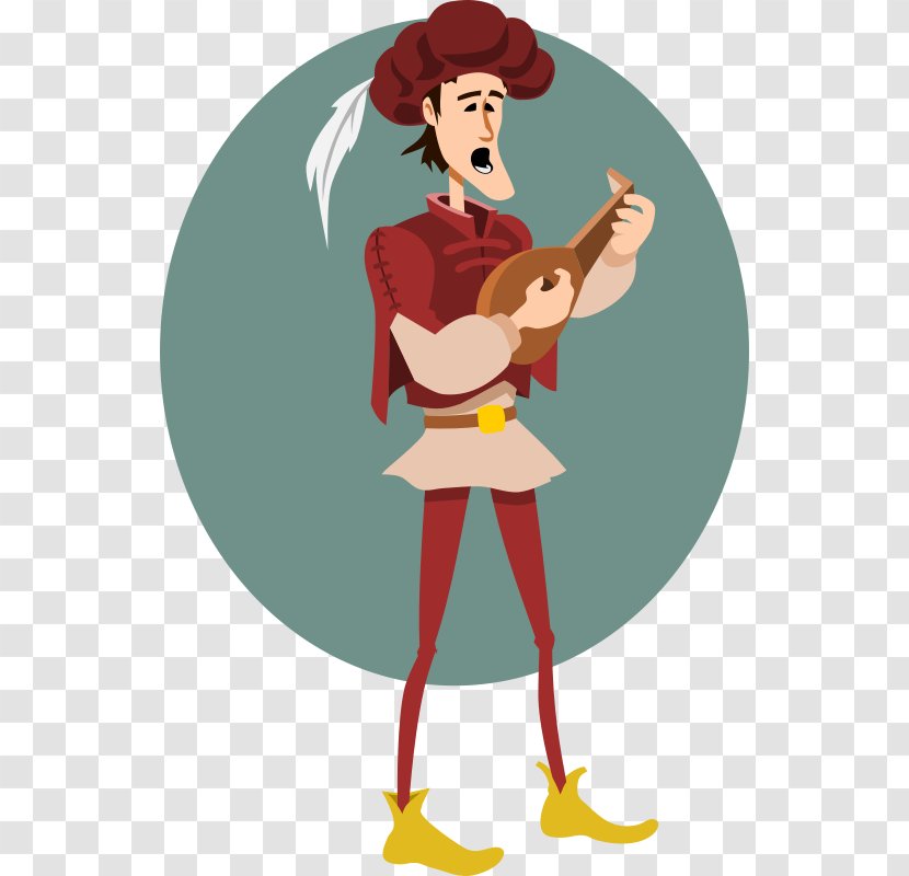 Troubadour Musician Clip Art - Silhouette - Medieval Clipart Transparent PNG