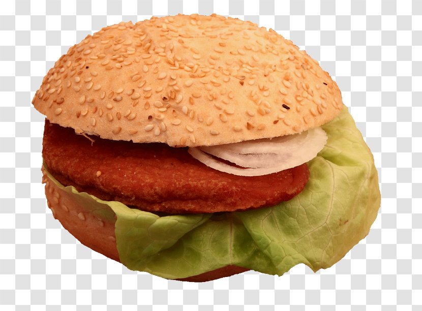 Salmon Burger Cheeseburger Buffalo Hamburger Junk Food - Baked Goods Transparent PNG
