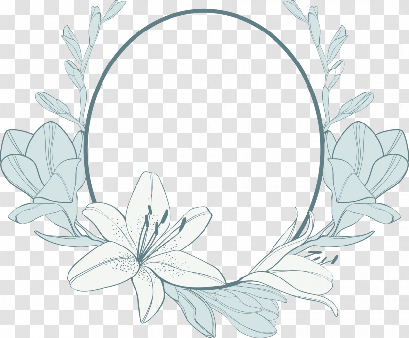 Lily Oval Frame Lily Frame Oval Frame Transparent PNG