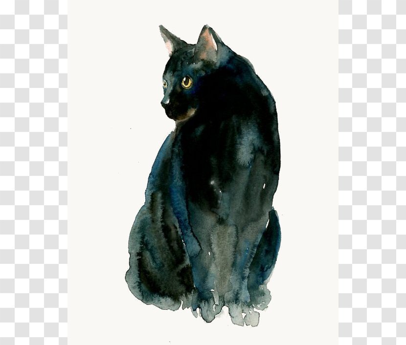 Black Cat Siamese Watercolor Painting Old Possum's Book Of Practical Cats Why Paint - Whiskers Transparent PNG