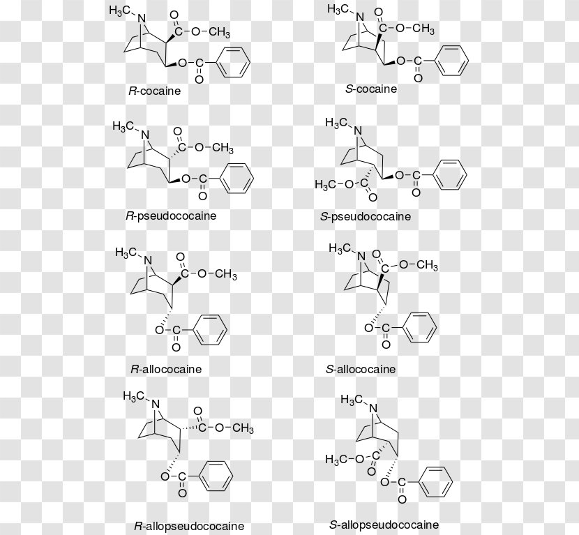 Stereoisomerism Stereocenter Cocaine Benzocaine Tropane - Isomer Transparent PNG