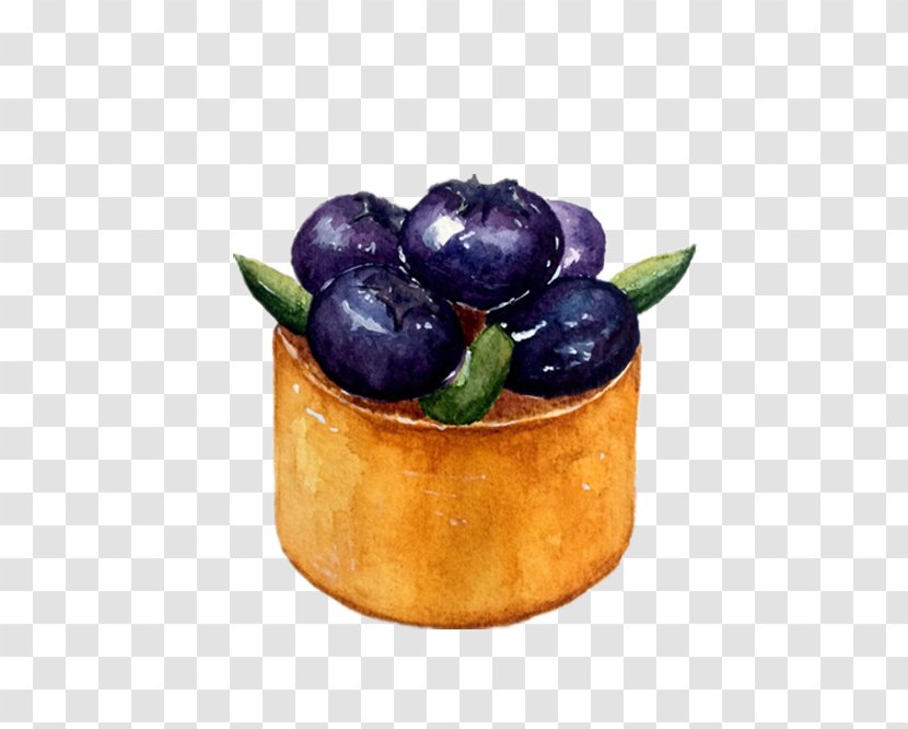 Juice Blueberry Pie Torte Cake - Prune - Hand-painted Transparent PNG
