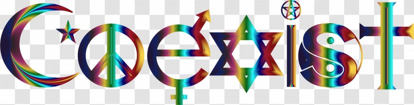 T-shirt Coexist Logo Sticker Clip Art - Text - Judaism Transparent PNG