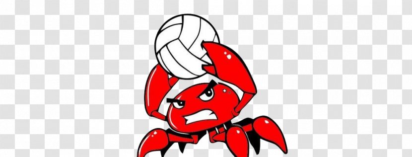 Crab Logo Volleyball Clip Art - Heart - Red Crabs Transparent PNG