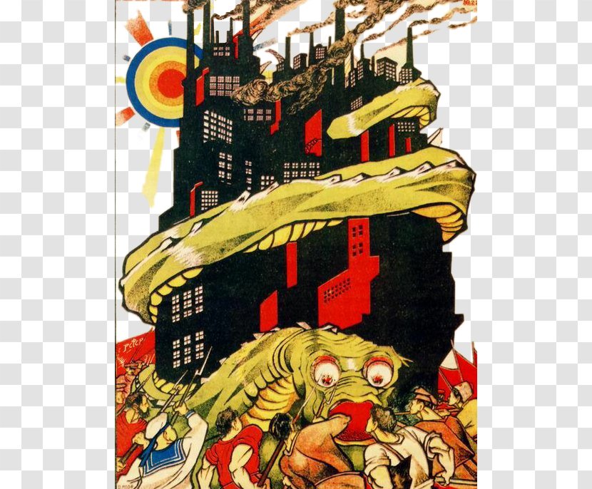 Propaganda In The Soviet Union Poster Imperialism Death - Allposterscom - City's Snake Besieged By People Transparent PNG